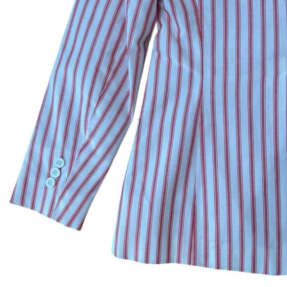 Vintage 1970s The Villager Red & White Striped Blazer Cotton Jacket / Small - - Picture 4 of 5